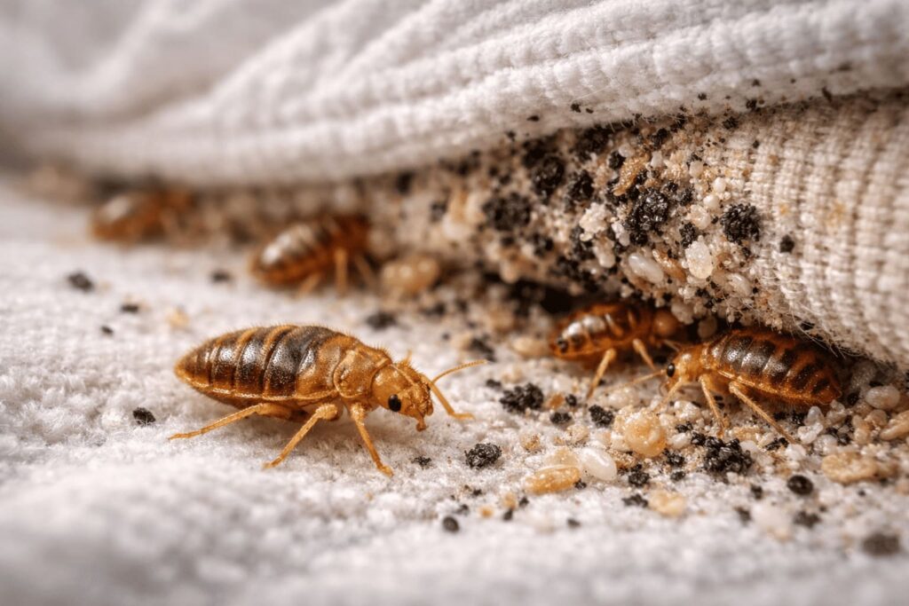 bed bugs damaging bed