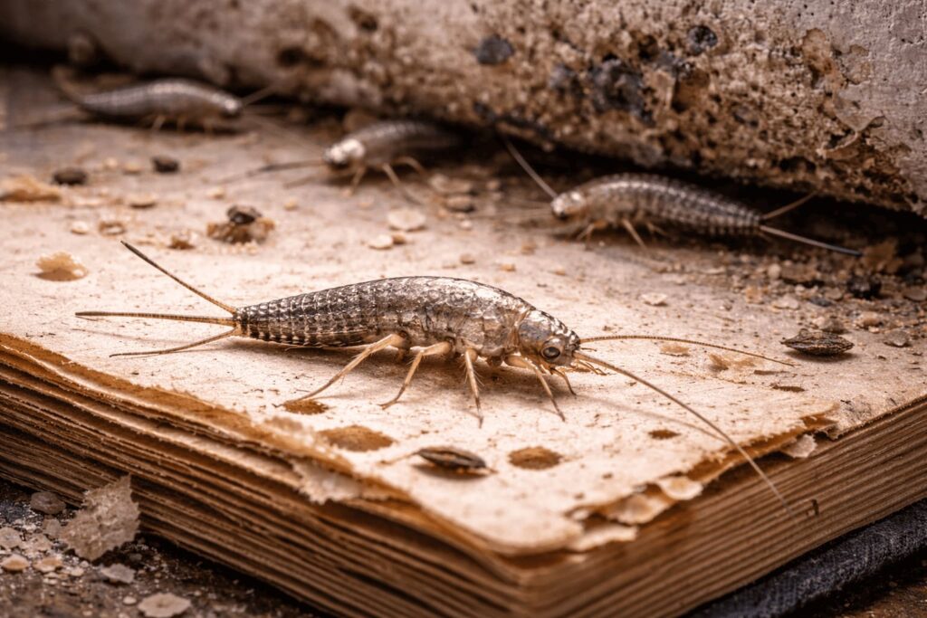 silverfish damaging book