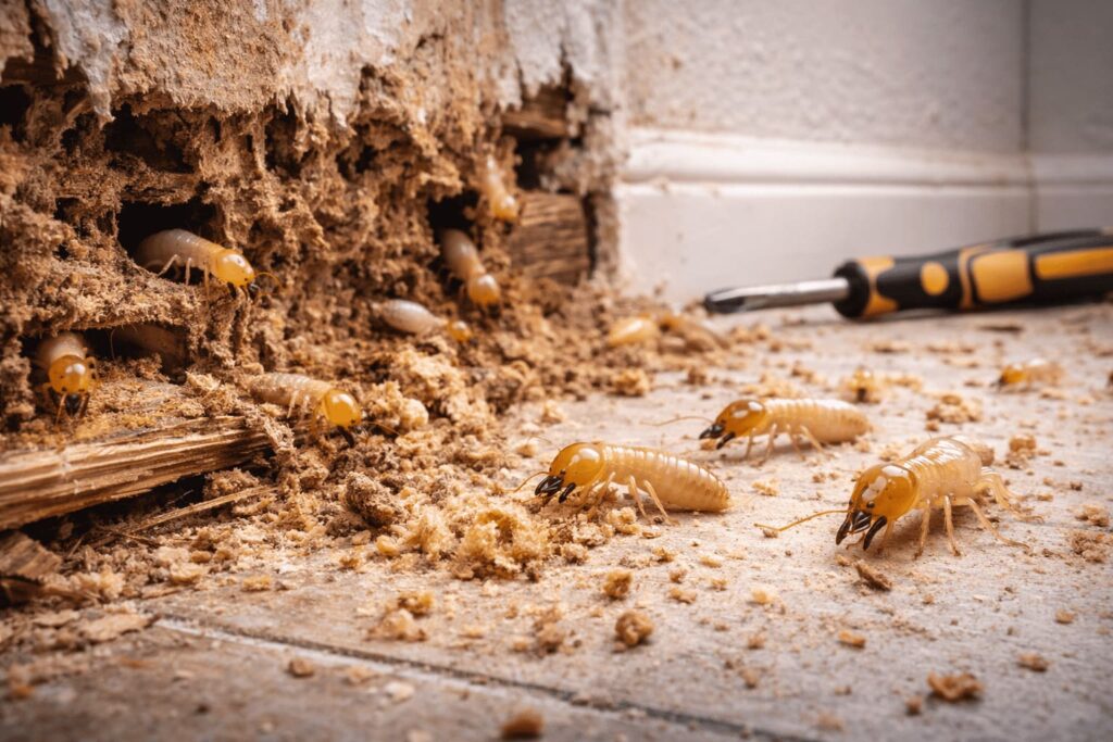 termites damaging home