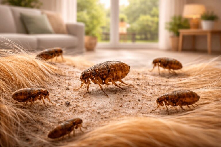 fleas on pet skin